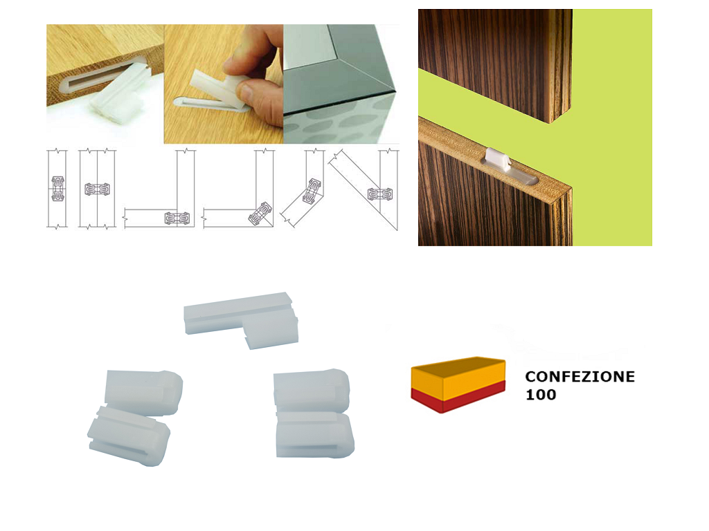 clip aggancio reversibile per assemblaggio mm40x12,7 bianco in scatola pz100 ovvo.png Clip Aggancio per Assemblaggio modello Sganciabile per Pannello mm.20 Scatola pz.200 | Ovvo - immagine 1